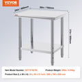 Commercial Stainless Steel Work Table 24x30x32 Inch