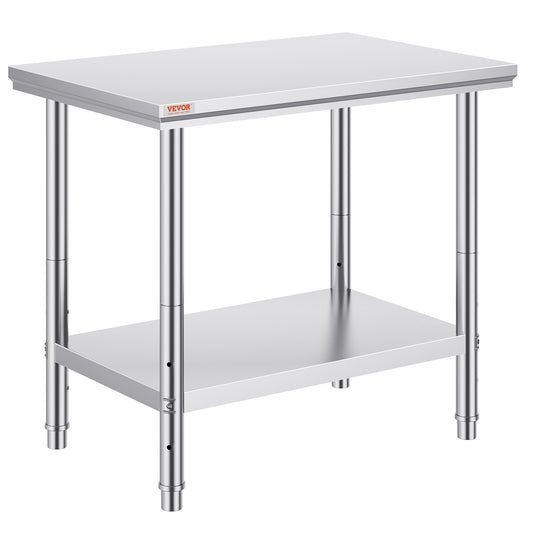Stainless Steel Kitchen Bench 910x610mm Commercial Food Prep Table