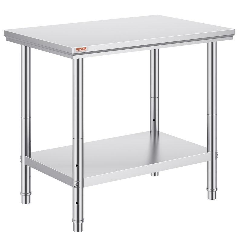 Stainless Steel Kitchen Bench 910x610mm Commercial Food Prep Table
