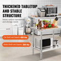 Stainless Steel Kitchen Bench 910x610mm Commercial Food Prep Table