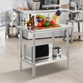 Stainless Steel Kitchen Bench 910x610mm Commercial Food Prep Table