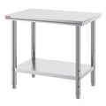 Stainless Steel Kitchen Bench 910x610mm Commercial Food Prep Table