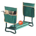 Garden Kneeler and Seat, 6 in Wide Kneeling Pad, Heavy Duty Garden Kneeling Stool, Folding Garden Seat with 2 Tool Bags, Relieve Knee & Back Pain, Portable Garden Bench for Women Grandparents
