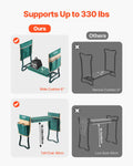 Garden Kneeler Seat Folding Stool 6in Wide 2 Tool Bags