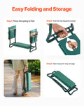 Garden Kneeler Seat Folding Stool 6in Wide 2 Tool Bags