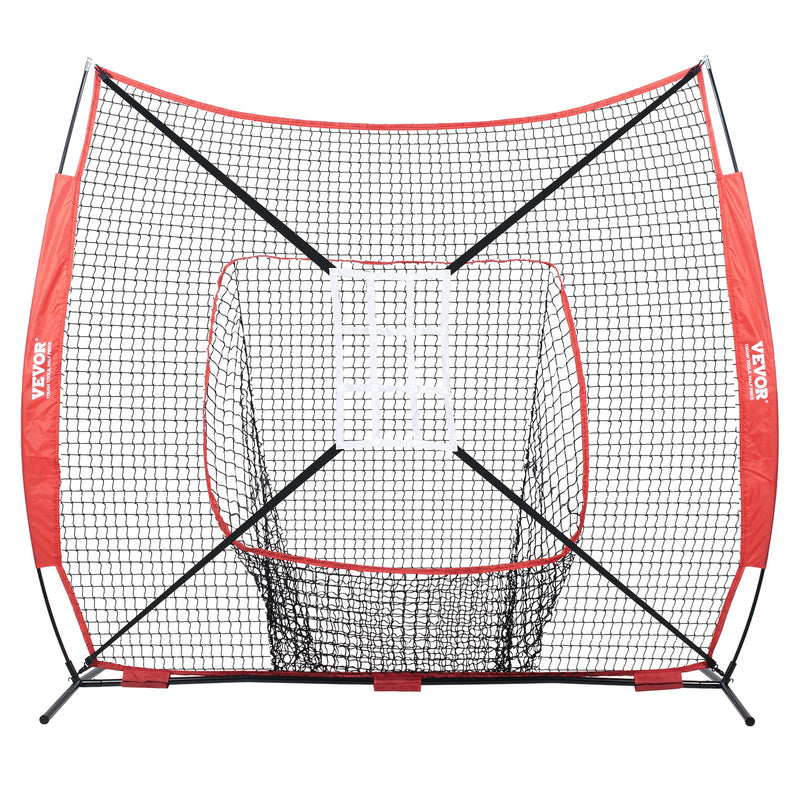 Baseball Softball Practice Net 7x7 Portable Training Bow Frame