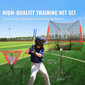 7x7 ft Baseball Softball Practice Net, Portable Baseball Training Net for Hitting Catching Pitching, Backstop Equipment with Bow Frame, Carry Bag, Strike Zone, 12 Balls, Tee, and Ball Collector