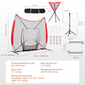 7x7 ft Baseball Softball Practice Net, Portable Baseball Training Net for Hitting Catching Pitching, Backstop Equipment with Bow Frame, Carry Bag, Strike Zone, 12 Balls, Tee, and Ball Collector