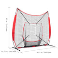 7x7 ft Baseball Softball Practice Net, Portable Baseball Training Net for Hitting Catching Pitching, Backstop Equipment with Bow Frame, Carry Bag, Strike Zone, 12 Balls, Tee, and Ball Collector