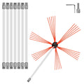 Chimney Brush 8 Rod Kit 315 Inch Rotary Nylon Flexible Rods