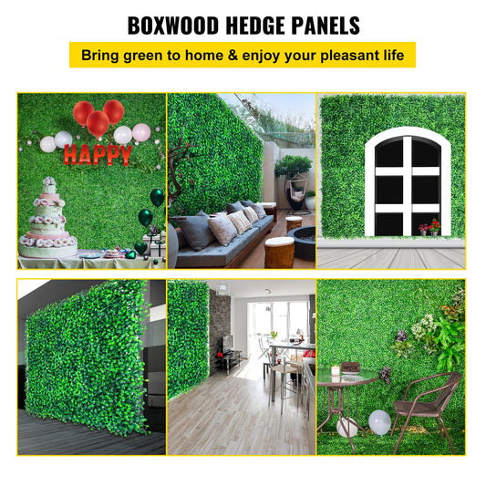 Artificial Boxwood Panels, 12 PCS 20"x20" Boxwood Hedge Wall Panels, PE Artificial Grass Backdrop Wall 1.6\", Privacy Hedge Screen for Decoration of Outdoor, Indoor, Garden, Fence, and Backyar