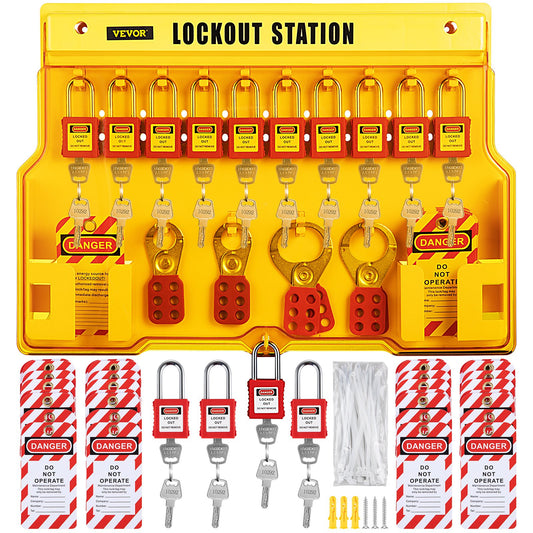 58 PCS Lockout Tagout Kit Padlocks Hasp Tags Zip Ties Safety