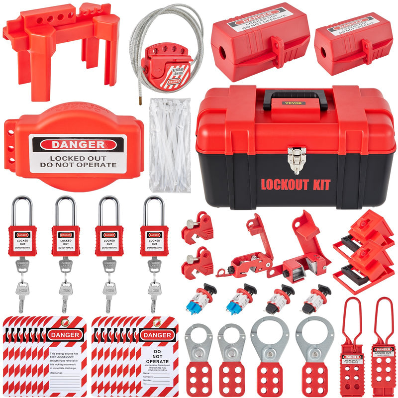 42 Pc Lockout Tagout Kit Electrical Safety LOTO Isolation