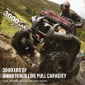 Electric Winch, 1361 kg Line Pull Capacity, 12V DC ATV/UTV Winch with Φ0.5 x 1188.7 cm 7 Strands Steel Cable Roller Fairlead Wired Remote Control, IP55 Waterproof for Towing UTV ATV Off-Road