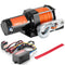Electric Winch, 1588 kg Line Pull Capacity, 12V DC ATV Winch with Φ0.5 x 1188.7 cm 12 Strands Synthetic Rope Aluminum Fairlead Wired Remote Control, IP55 Waterproof for Towing ATV Boat