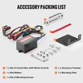Electric Winch, 1588 kg Line Pull Capacity, 12V DC ATV Winch with Φ0.5 x 1188.7 cm 12 Strands Synthetic Rope Aluminum Fairlead Wired Remote Control, IP55 Waterproof for Towing ATV Boat