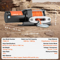 Electric Winch, 1588 kg Line Pull Capacity, 12V DC ATV Winch with Φ0.5 x 1188.7 cm 12 Strands Synthetic Rope Aluminum Fairlead Wired Remote Control, IP55 Waterproof for Towing ATV Boat