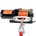 Electric Winch, 1588 kg Line Pull Capacity, 12V DC ATV Winch with Φ0.5 x 1188.7 cm 12 Strands Synthetic Rope Aluminum Fairlead Wired Remote Control, IP55 Waterproof for Towing ATV Boat