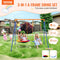 Swing Set 440lbs Capacity A-Frame Metal with Saucer & Belt Seats
