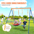 Swing Set 440lbs Capacity A-Frame Metal with Saucer & Belt Seats