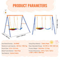 Swing Set 440lbs Capacity A-Frame Metal with Saucer & Belt Seats