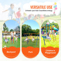 6 in 1 Metal Swing Set 440lbs Capacity Backyard Swingset