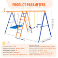 6 in 1 Metal Swing Set 440lbs Capacity Backyard Swingset