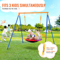 Swing Set 40in Saucer Swing Seat A-Frame Metal 440lbs Capacity