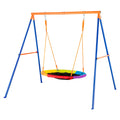 Swing Set 40in Saucer Swing Seat A-Frame Metal 440lbs Capacity