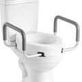 Raised Toilet Seat with Arms 136kg Load Capacity Padded Handles