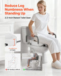 Raised Toilet Seat with Arms 136kg Load Capacity Padded Handles