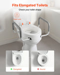 Raised Toilet Seat with Arms 136kg Load Capacity Padded Handles