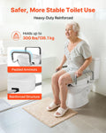 Raised Toilet Seat with Arms 136kg Load Capacity Padded Handles