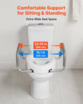 Raised Toilet Seat with Arms 136kg Load Capacity Padded Handles