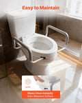 Raised Toilet Seat with Arms 136kg Load Capacity Padded Handles