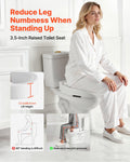 Raised Toilet Seat 136kg Load Capacity Elongated Bowl Seniors