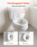 Raised Toilet Seat 136kg Load Capacity Elongated Bowl Seniors