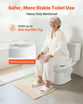 Raised Toilet Seat 136kg Load Capacity Elongated Bowl Seniors