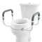 Raised Toilet Seat,88.9 mm Height Raised, 136 kg Weight Capacity, for Standard Round Toilet, Aluminum Handrail, with EVA Armrest Padding, for Elderly, Handicap, Patient, Pregnant, Medical