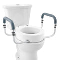 Raised Toilet Seat 89mm Height 136kg Capacity Aluminium Handrail