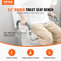 Raised Toilet Seat 89mm Height 136kg Capacity Aluminium Handrail
