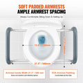Raised Toilet Seat 89mm Height 136kg Capacity Aluminium Handrail