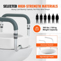 Raised Toilet Seat 89mm Height 136kg Capacity Aluminium Handrail