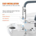 Raised Toilet Seat 89mm Height 136kg Capacity Aluminium Handrail