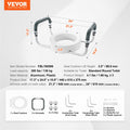 Raised Toilet Seat 89mm Height 136kg Capacity Aluminium Handrail