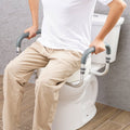 Raised Toilet Seat 89mm Height 136kg Capacity Aluminium Handrail