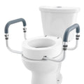 Raised Toilet Seat 89mm Height 136kg Capacity Aluminium Handrail