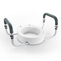 Raised Toilet Seat 89mm Height 136kg Capacity Aluminium Handrail
