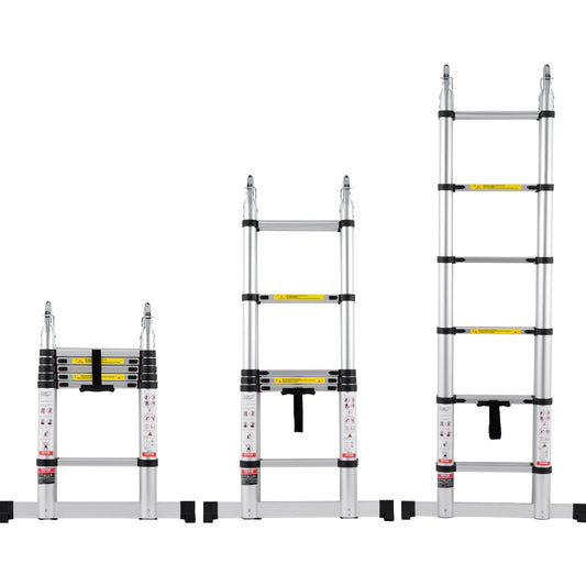 Telescoping Extension Ladder 12.5ft A-Frame Stabiliser Bar RV