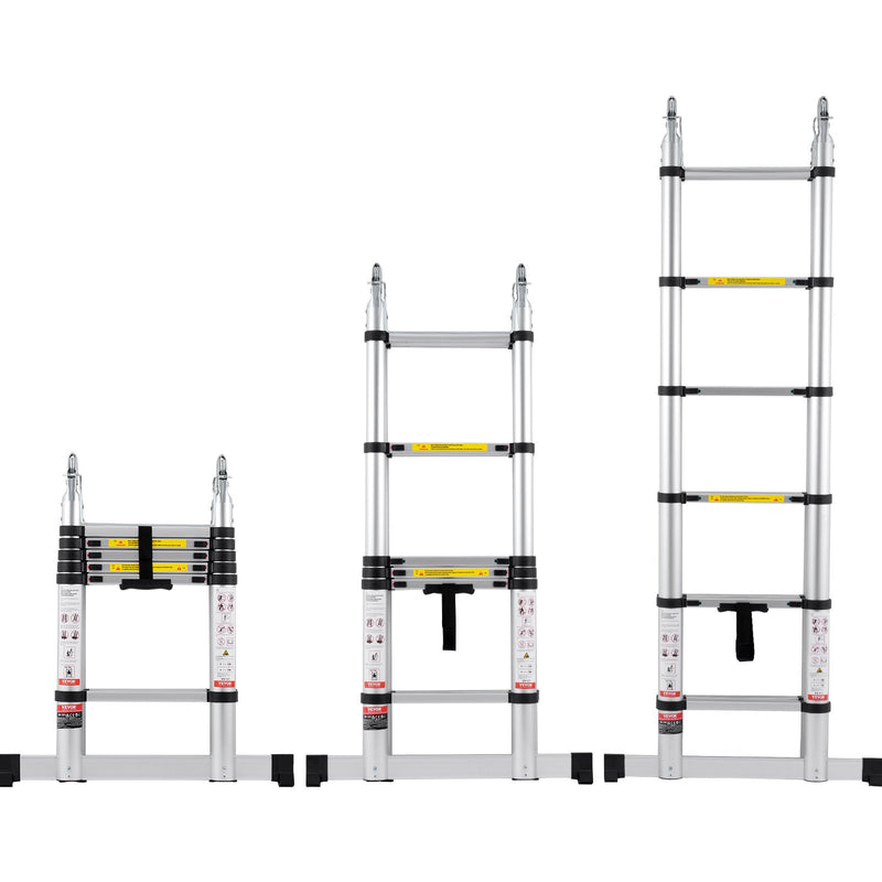 Telescoping Extension Ladder 12.5ft A-Frame Stabiliser Bar RV